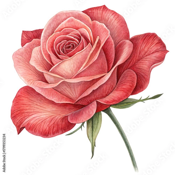 Fototapeta red rose isolated on transparent background