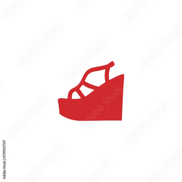 Obraz elegant red silhouette women shoes