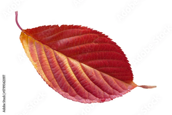 Obraz Sakura leaf isolated on a white background