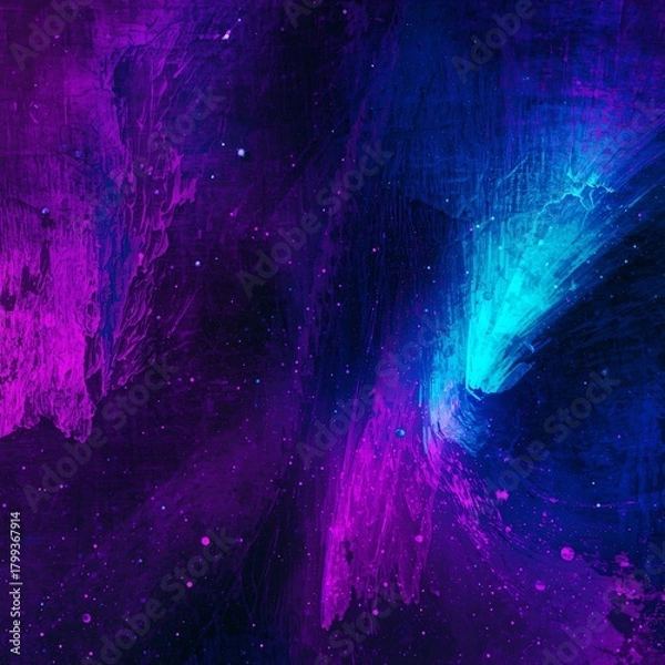 Obraz "Handcrafted Texture Birthday Design Resource Background with Neon Glow for Seasonal Social Media Applications"