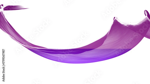 Fototapeta Abstract Purple Wave Flow on White Background
