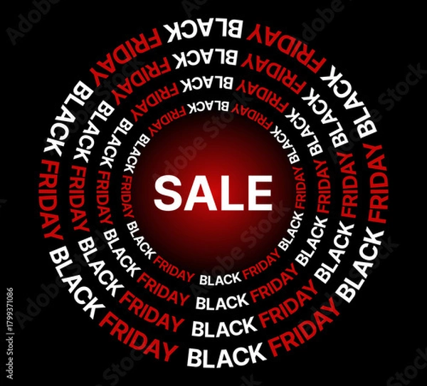 Obraz Black Friday sale inscription design template. Black Friday banner. Vector illustration.