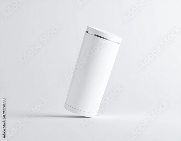 Obraz Sleek Minimalist White Tumbler Standing on a Clean Light Background for Product Branding and Modern Packaging Mockup