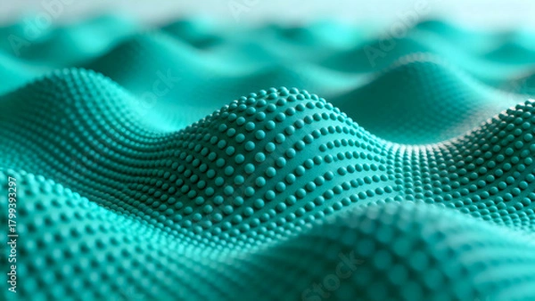 Fototapeta Futuristic Nanotechnology Surface with Wave-Like Dot Pattern