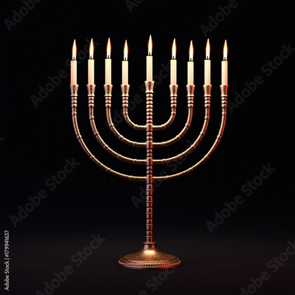Obraz Chanukkah Menorah na ciemnym tle