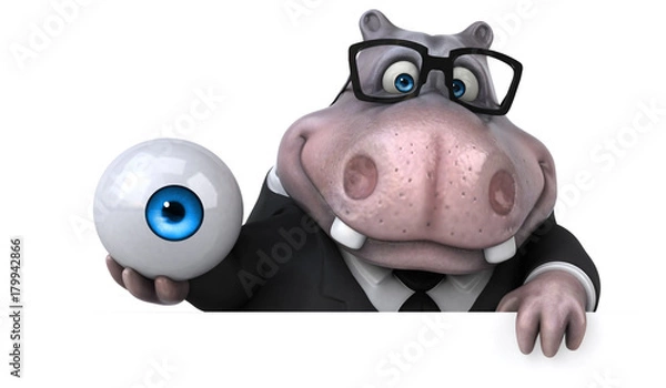 Fototapeta Fun hippo - 3D Illustration