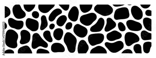 Fototapeta Black and White Irregular Blob Pattern Background