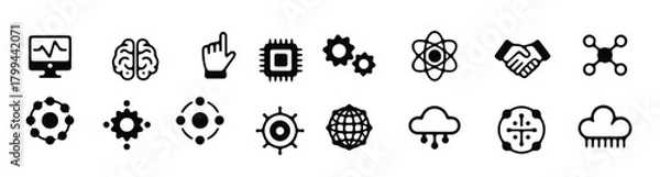 Fototapeta Collection of Technology and Innovation Icons vector