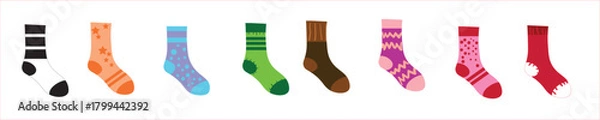 Fototapeta Colored socks set vector