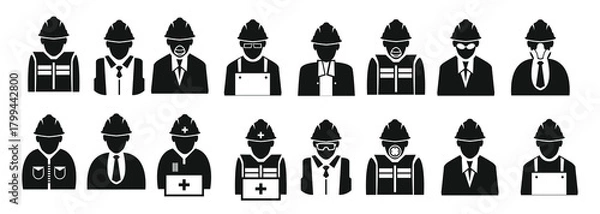 Fototapeta Construction Engineering, Workers Icon,vector design