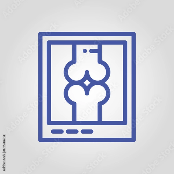 Fototapeta Bone isolated flat linear vector icon