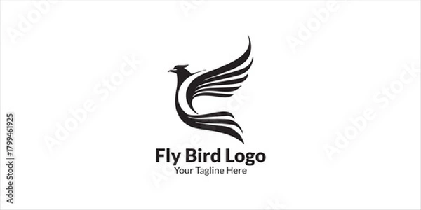 Fototapeta Vector Fly Bird Logo Design fully editable high quality
