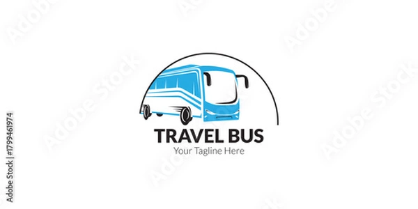 Fototapeta Vector Travel Bus Logo Design fully editable high quality