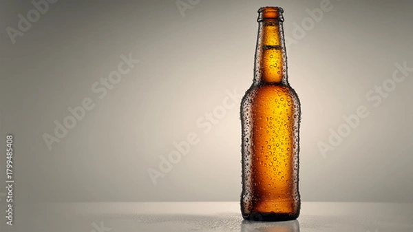 Fototapeta ビール瓶が主役となる、シンプルでスタジオライクな全体シーン