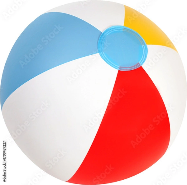 Obraz Inflatable beach ball isolated on white background