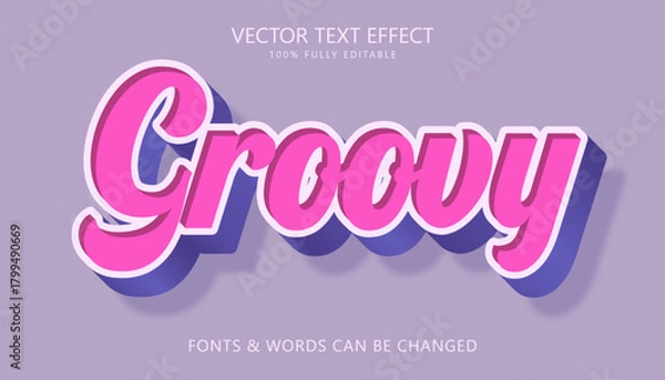 Obraz Groovy retro editable text effect