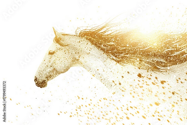 Obraz 金色の馬のアートワーク