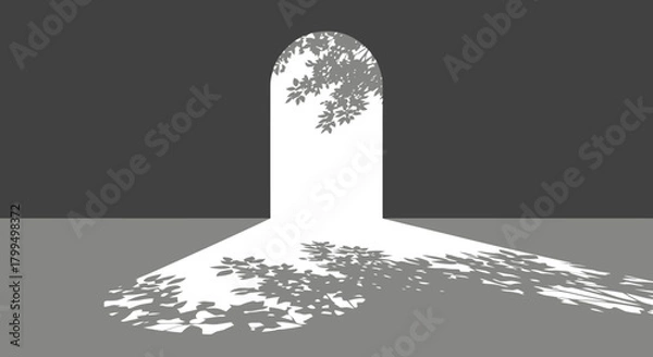 Obraz Abstract Floral Archway A minimalist illustration of light and shadow with intricate details