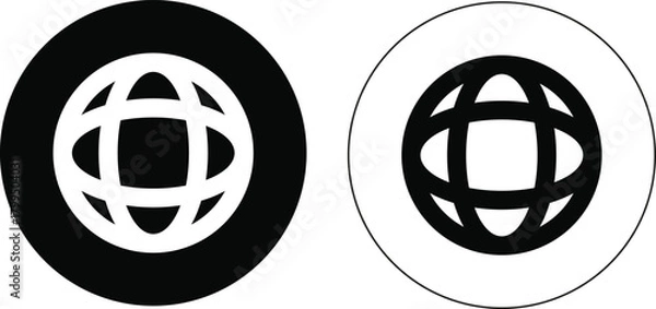 Obraz Circular World Wide Web Icon (Flat Design)