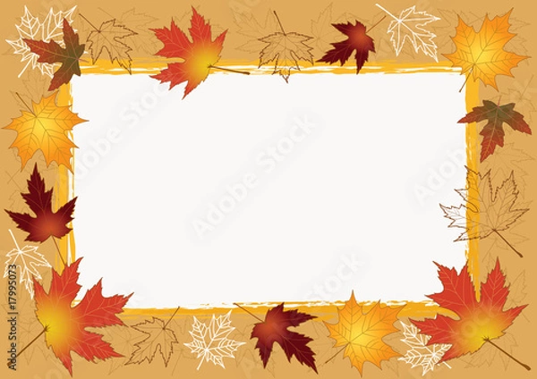Fototapeta Autumn photo framework.