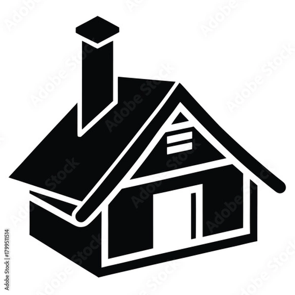 Obraz roof   chimney vector icon