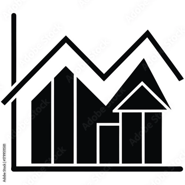 Obraz real estate market  graph  vector icon