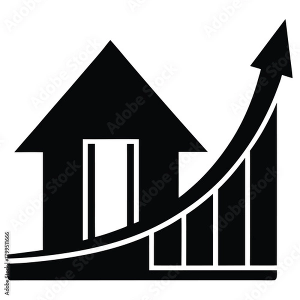 Obraz real estate investment  graph   house  vector icon