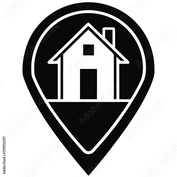 Obraz home address  map   street  vector icon