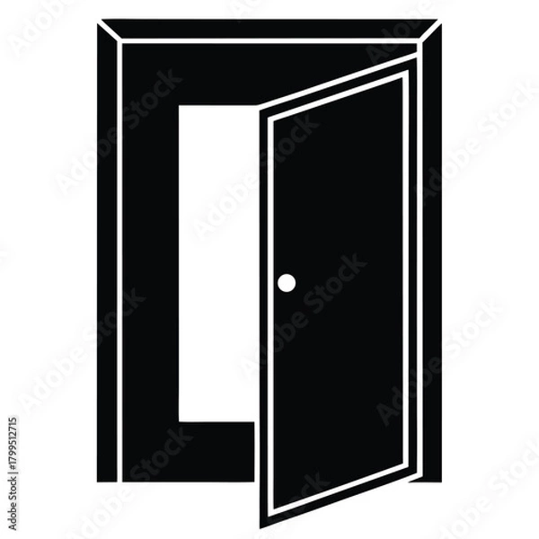 Obraz door  open  vector icon
