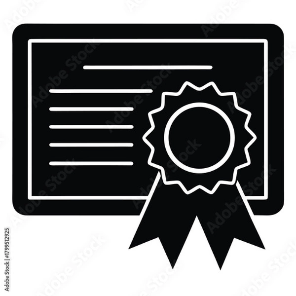 Obraz certificate   diploma vector icon