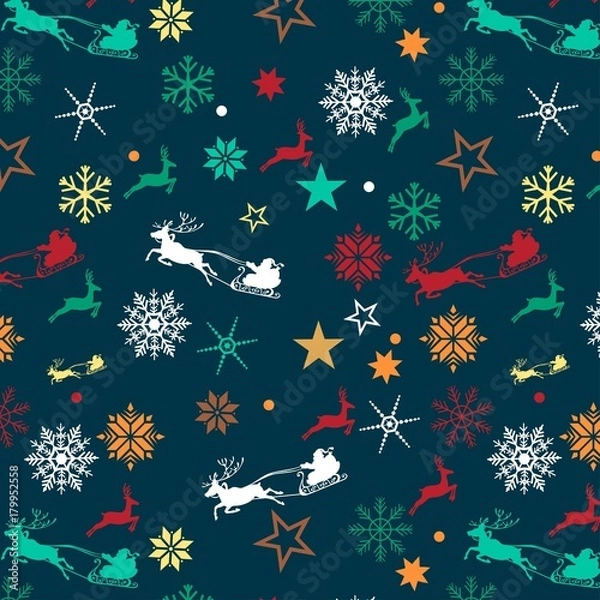 Obraz merry chrismas pattern vector desgin
