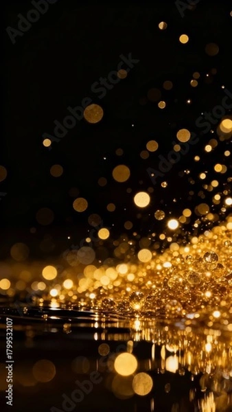 Obraz Golden bokeh lights 