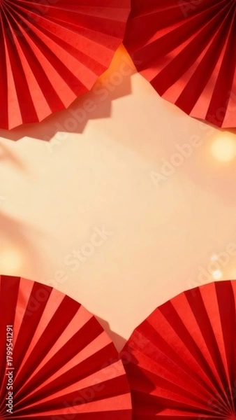Obraz Red paper fans arran