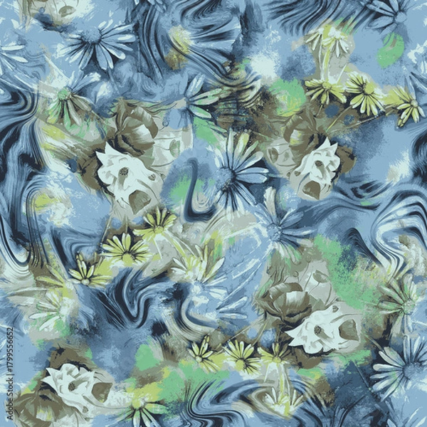 Obraz textile design with rose flower pattern image