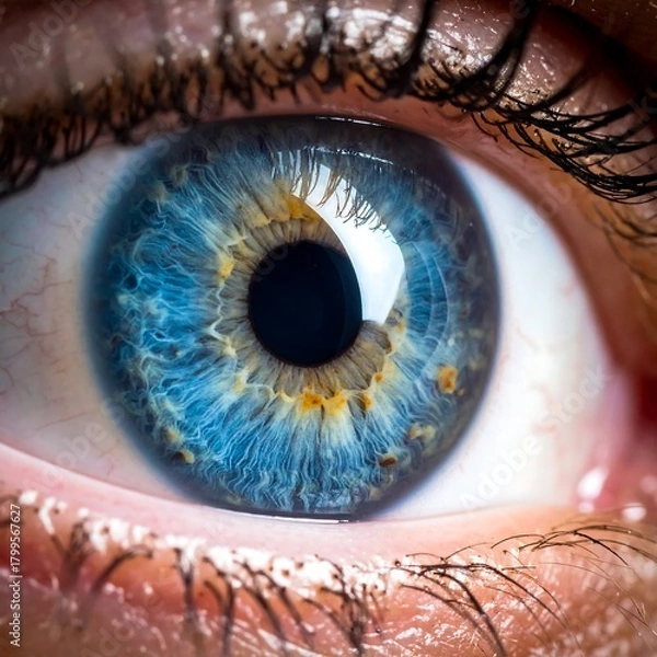 Obraz Close-up of a blue human iris with fine details