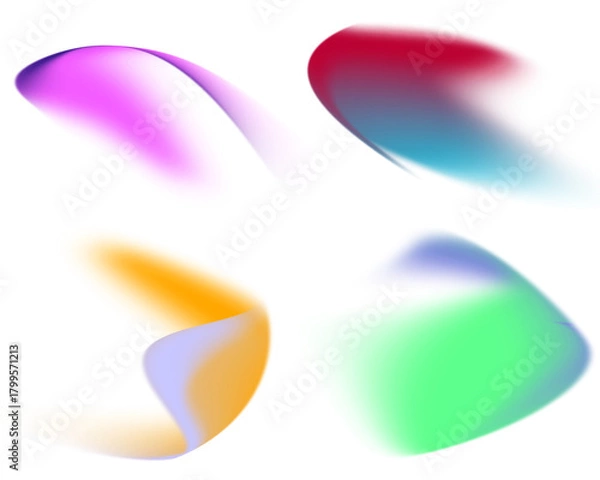 Obraz colorfull abtract gradient shapes set illustration	