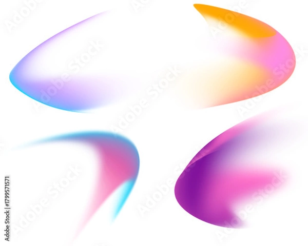 Obraz colorfull abtract gradient shapes set illustration	