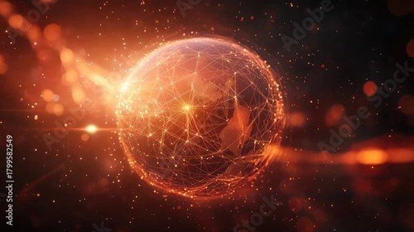 Fototapeta Global network connecting communication and data technology world