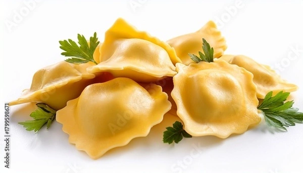 Fototapeta Cheese Ravioli Composition Isolated