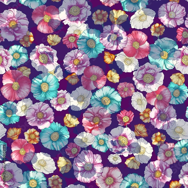 Fototapeta Abstract colored paper. Colored paint stains isolated on white background