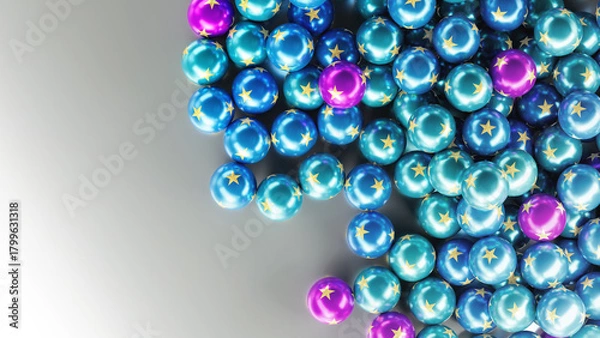 Fototapeta Christmas background featuring balls of various colors