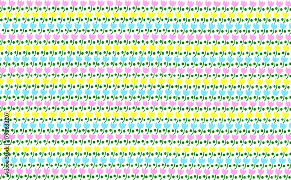 Fototapeta かわいいチューリップのシンプルなシームレスな背景イラスト_斜め配置_パステルカラー
