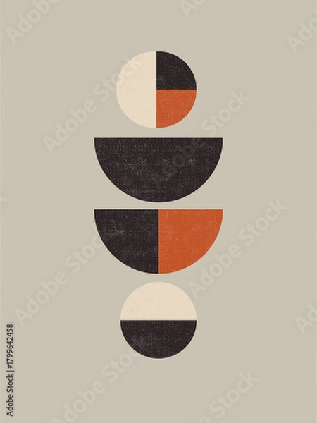 Obraz Modern minimalist design with a soft boho touch, perfect for wall decor or interior display. Available in JPG format.	
