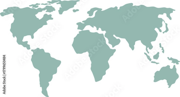 Obraz Simplified vector illustration of world map