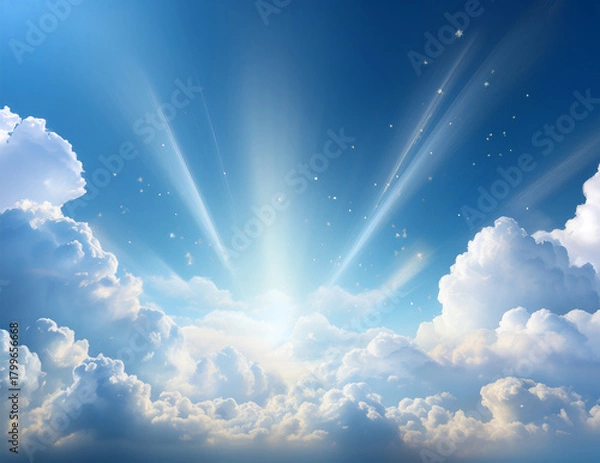 Obraz Sunlight Sparkling Through Soft Clouds