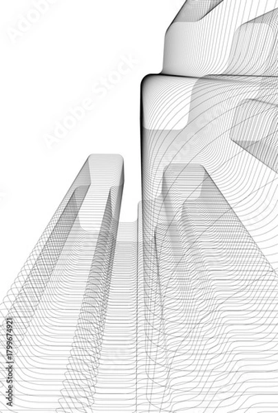 Obraz Architectural drawings vector 3d drawing