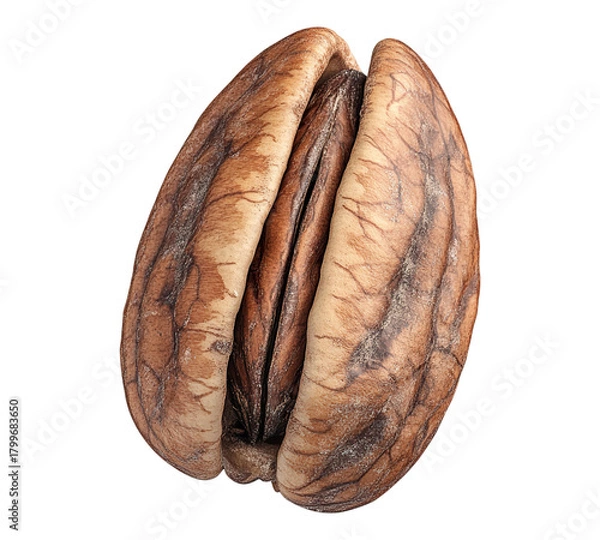 Obraz A nut is shown in its shell, with the shell being brown