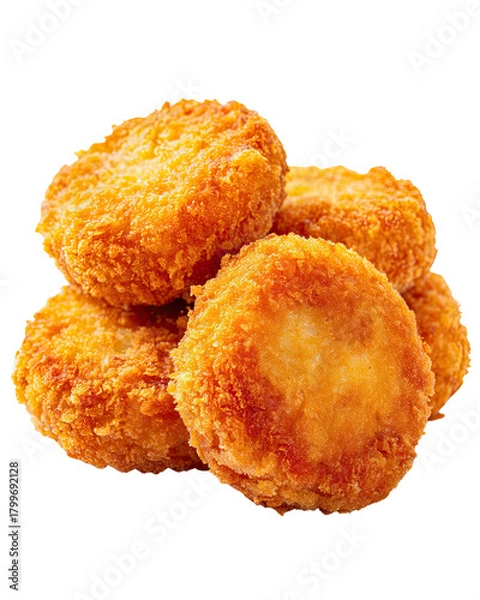 Fototapeta shrimp cake featured as a golden crispy shrimp cake in rich texture lighting, with the shrimp cake presented as a premium isolated PNG ideal for restaurant menus, packaging design and cooking content