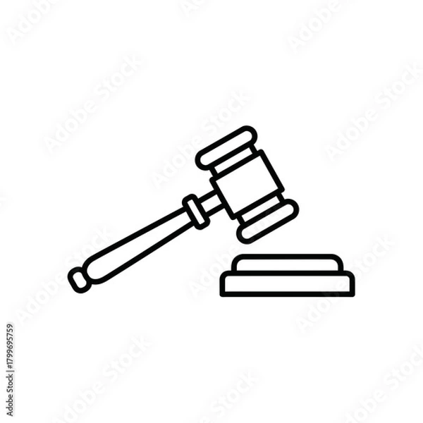 Obraz Judge Gavel Icon Representing Law, Legal Decision and Court Judgment