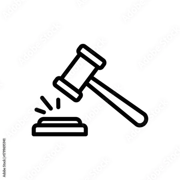 Obraz Judge Gavel Icon Representing Law, Legal Decision and Court Judgment